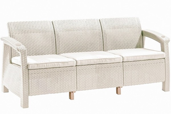Трёхместный диван  Yalta Sofa 3 Seat белый купить в Белгороде