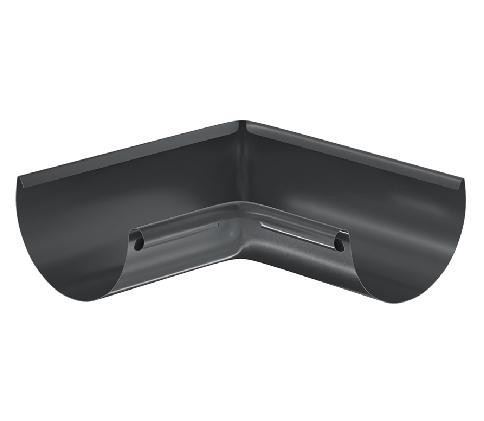 Водосток Aquasistem, система 125x90 - Угол желоба, внутренний 90° RAL 7024 Тёмно-серый купить в Белгороде