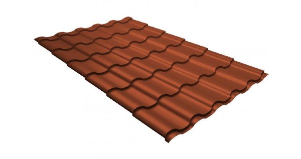 Металлочерепица кредо GL 0,5 GreenСoat Pural RR 750 кирпично-красный (RAL 8004 терракота) купить в Белгороде