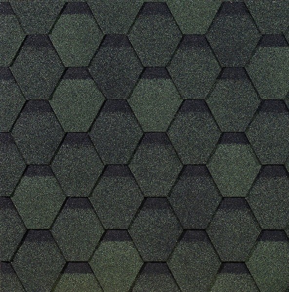 Гибкая черепица EURASIA Docke, Коллекция ШЕСТИГРАННИК Зелёный купить в Белгороде