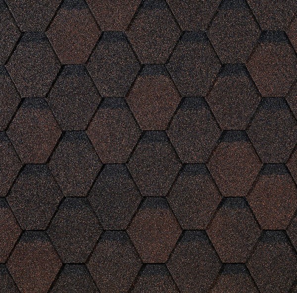 Гибкая черепица EURASIA Docke, Коллекция ШЕСТИГРАННИК Коричневый купить в Белгороде