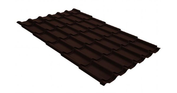 Металлочерепица классик GL 0,5 GreenCoat Pural Matt RR 887 шоколадно-коричневый (RAL 8017 шоколад) купить в Белгороде