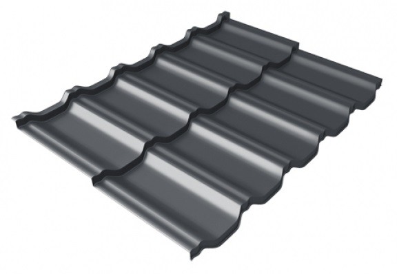Металлочерепица модульная Квинта Uno Grand Line c 3D резом 0,5 Satin Мatt RAL 7024 мокрый асфальт купить в Белгороде