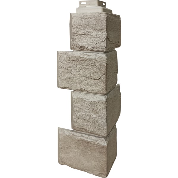 Цокольный сайдинг FineBer – Серия “Камень природный”, Угол наружный Песочный купить в Белгороде