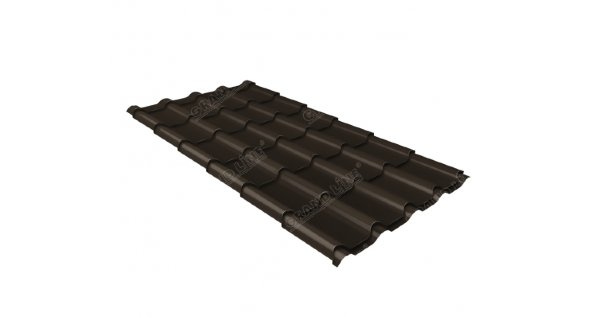 Металлочерепица камея GL 0,5 GreenCoat Pural matt RR 32 темно-коричневый (RAL 8019 серо-коричневый) купить в Белгороде
