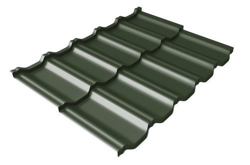 Металлочерепица модульная Квинта Uno Grand Line c 3D резом 0,5 GreenСoat Pural RR 11 темно-зеленый (RAL 6020 хромовая зелень) купить в Белгороде