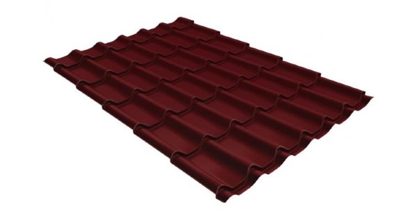 Металлочерепица классик 0,5 Satin RAL 3005 красное вино купить в Белгороде