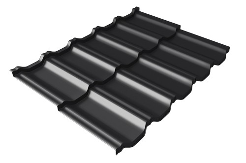 Металлочерепица модульная Квинта Uno Grand Line c 3D резом 0,5 Quarzit lite RAL 9005 черный купить в Белгороде