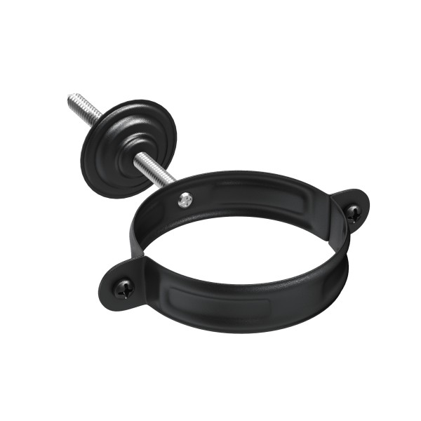 Водосток Aquasistem, система 125x90 - Комплект крепления трубы RAL 9005 Чёрный купить в Белгороде