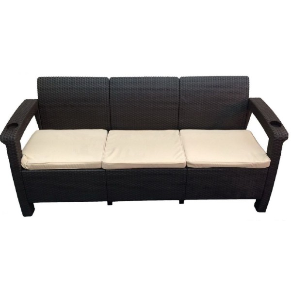 Трёхместный диван  Yalta Sofa 3 Seat венге купить в Белгороде