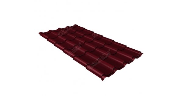 Металлочерепица камея 0,5 Satin RAL 3005 красное вино купить в Белгороде