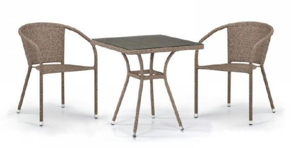 Комплект плетеной мебели AFINA из иск. ротанга T282BNT/Y137C-W56 Light Brown 2Pcs купить в Белгороде