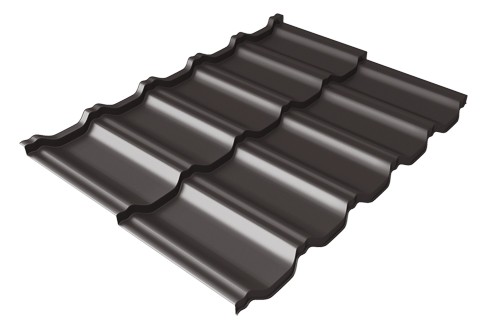 Металлочерепица модульная Квинта Uno Grand Line c 3D резом 0,5 Satin Мatt RR 32 темно-коричневый купить в Белгороде
