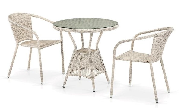 Комплект плетеной мебели AFINA из иск. ротанга T705ANT/Y137C-W85 Latte 2Pcs купить в Белгороде