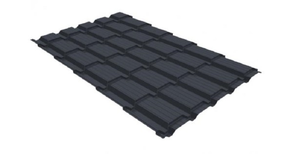 Металлочерепица GL квадро профи 0,5 GreenCoat Pural RR 23 темно-серый (RAL 7024) мокрый асфальт купить в Белгороде