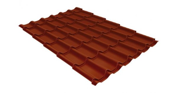 Металлочерепица классик GL 0,5 Velur20 RAL 8004 терракота купить в Белгороде