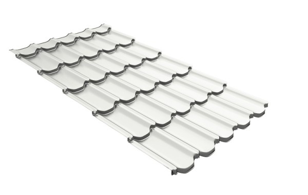 Металлочерепица квинта плюс с 3D резом 0,5 Satin RAL 9003 сигнальный белый купить в Белгороде