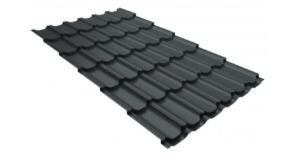 Металлочерепица квинта плюс 0,5 GreenCoat Pural Matt RR 23 темно-серый (RAL 7024 мокрый асфальт) купить в Белгороде