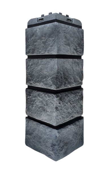 Угол наружный Grand Line Колотый Камень Антрацит, Шов чёрный купить в Белгороде